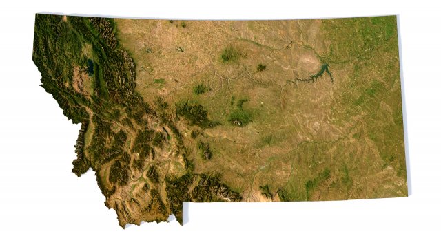 Montana Terrain 3D Модель .c4d .max .obj .3ds .fbx .stl .blend 