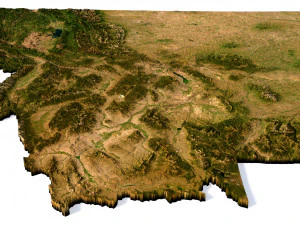 Montana Terrain 3D Model