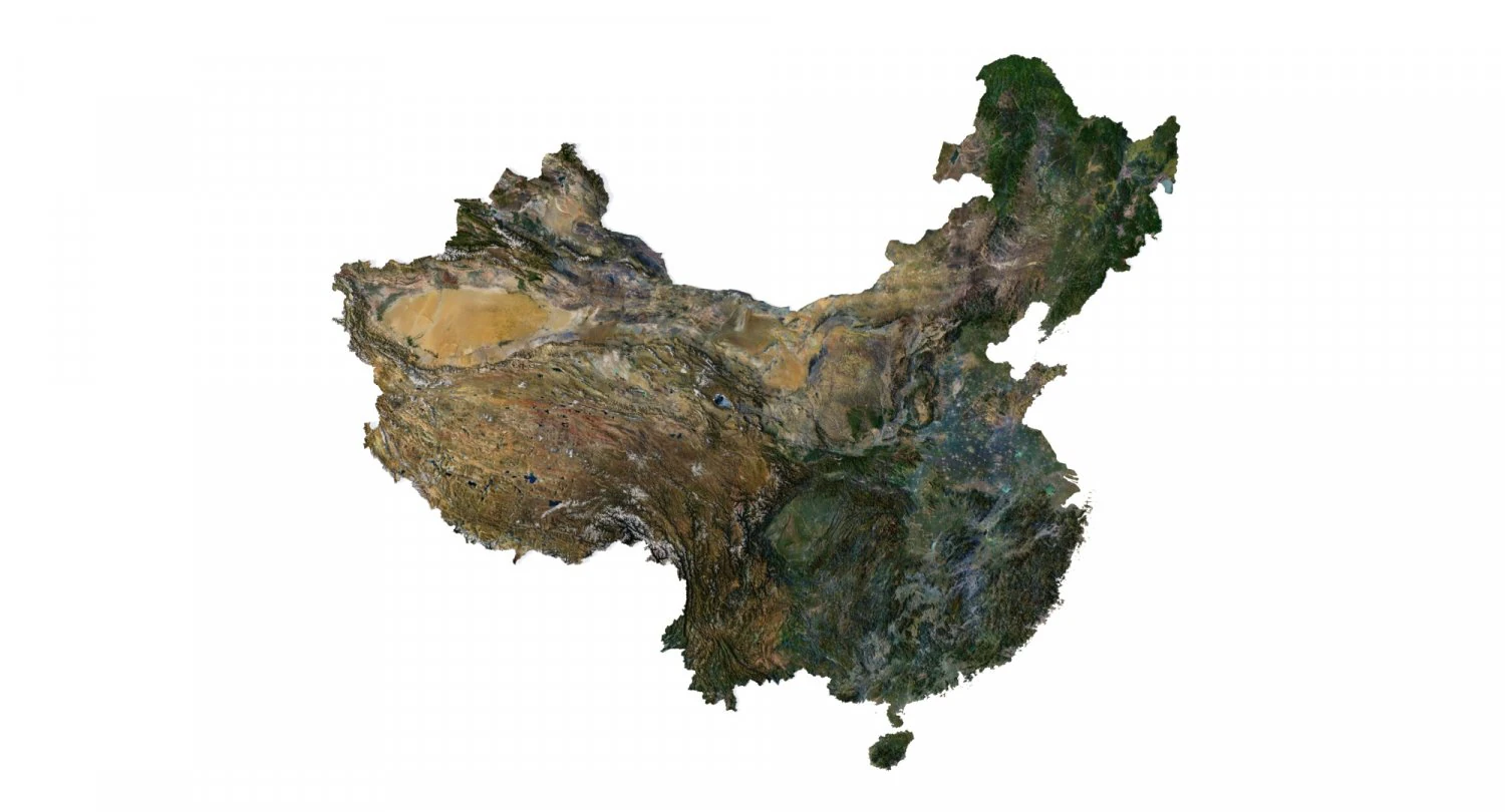 China Terrain 3D Map 3D Model .c4d .max .obj .3ds .fbx .stl .blend 