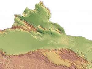 China Terrain 3D Map 3D Model