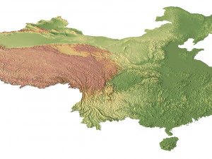 China Terrain 3D Map 3D Model