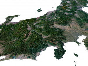 Japan Terrain 3D Map 3D Model