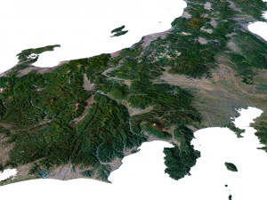 Japan Terrain 3D Map 3D Model