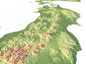 Japan Terrain 3D Map 3D Model