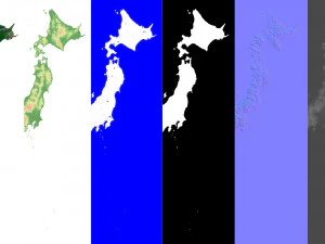 Japan Terrain 3D Map 3D Model