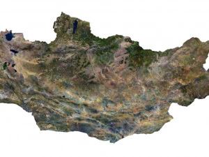 Carte 3D du relief de la Mongolie Modèle 3D