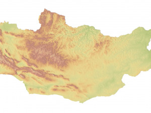 Mongolia Terrain 3D Map 3Dモデル