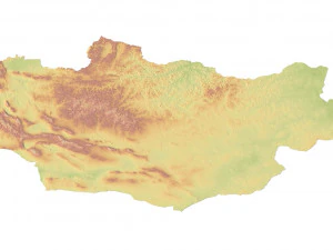 Mongolia Terrain 3D Map 3D Model