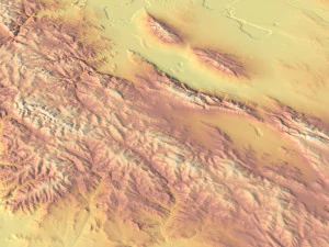 Mongolia Terrain 3D Map 3D Model
