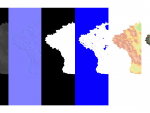 Mongolia Terrain 3D Map 3Dモデル