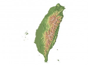 Taiwan Terrain 3D Map 3Dモデル
