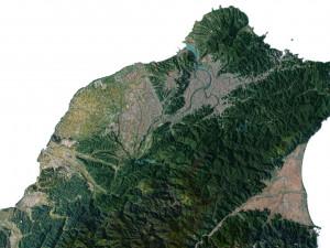 Taiwan Terrain 3D Map 3Dモデル