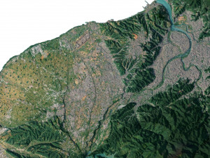 Taiwan Terrain 3D Map 3Dモデル