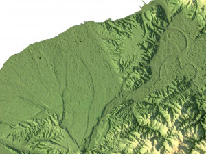 Taiwan Terrain 3D Map 3D Model