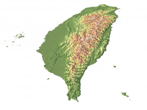 Taiwan Terrain 3D Map 3D Model