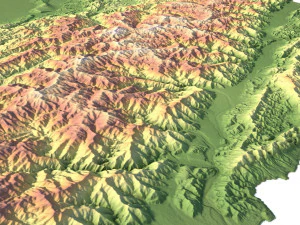 Taiwan Terrain 3D Map 3D Model