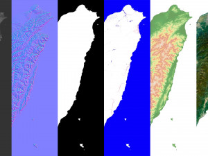 Taiwan Terrain 3D Map 3Dモデル