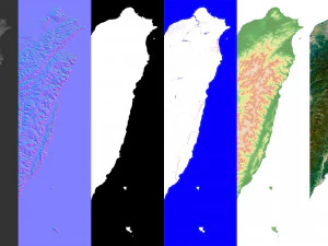 Taiwan Terrain 3D Map 3D Model