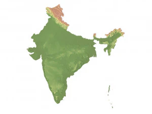 Indien-Gel&auml;nde-3D-Karte 3D Modell