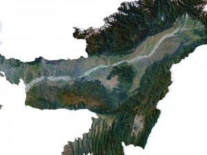 Indien-Gel&auml;nde-3D-Karte 3D Modell