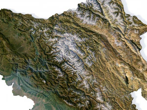 Indien-Gel&auml;nde-3D-Karte 3D Modell