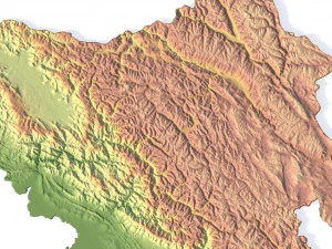 Indien-Gel&auml;nde-3D-Karte 3D Modell