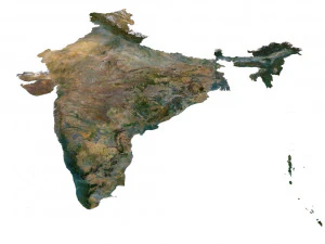 Indien-Gel&auml;nde-3D-Karte 3D Modell