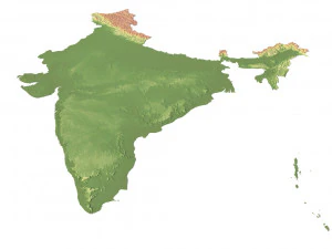 Indien-Gel&auml;nde-3D-Karte 3D Modell