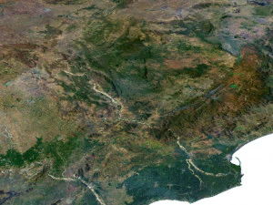 Indien-Gel&auml;nde-3D-Karte 3D Modell