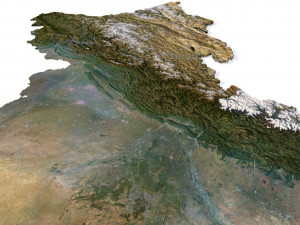 India Terrain 3D Map 3D Model