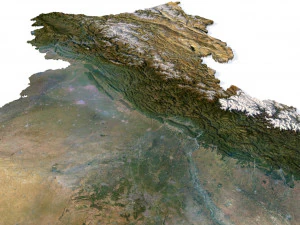 Indien-Gel&auml;nde-3D-Karte 3D Modell