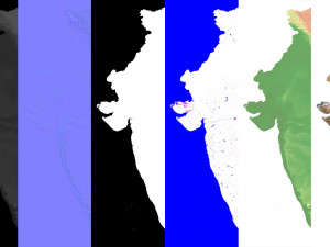 India Terrain 3D Map 3D Model