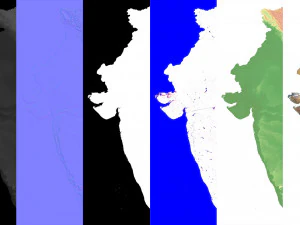 Indien-Gel&auml;nde-3D-Karte 3D Modell