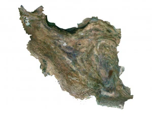 Mapa 3D del terreno de Ir&aacute;n Modelo 3D