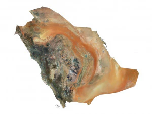 Mapa de terreno da Ar&aacute;bia Saudita Modelo 3D