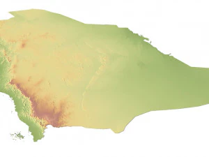 Карта местности Саудовской Аравии 3D Модель