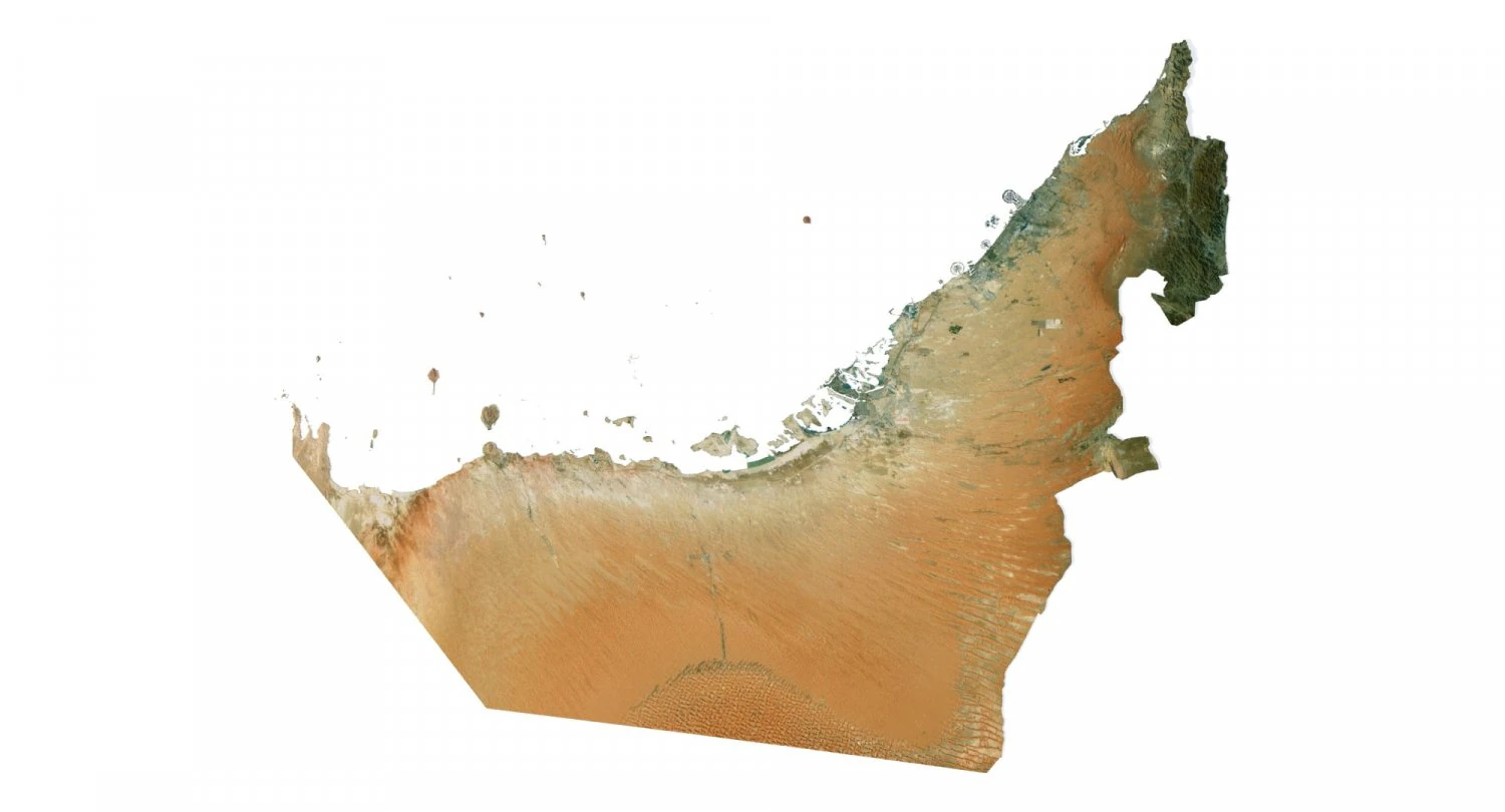 United Arab Emirates Terrain 3D Map 3D Model .c4d .max .obj .3ds .fbx .stl .blend