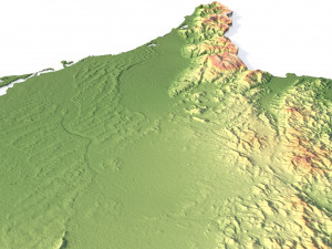 United Arab Emirates Terrain 3D Map Modèle 3D