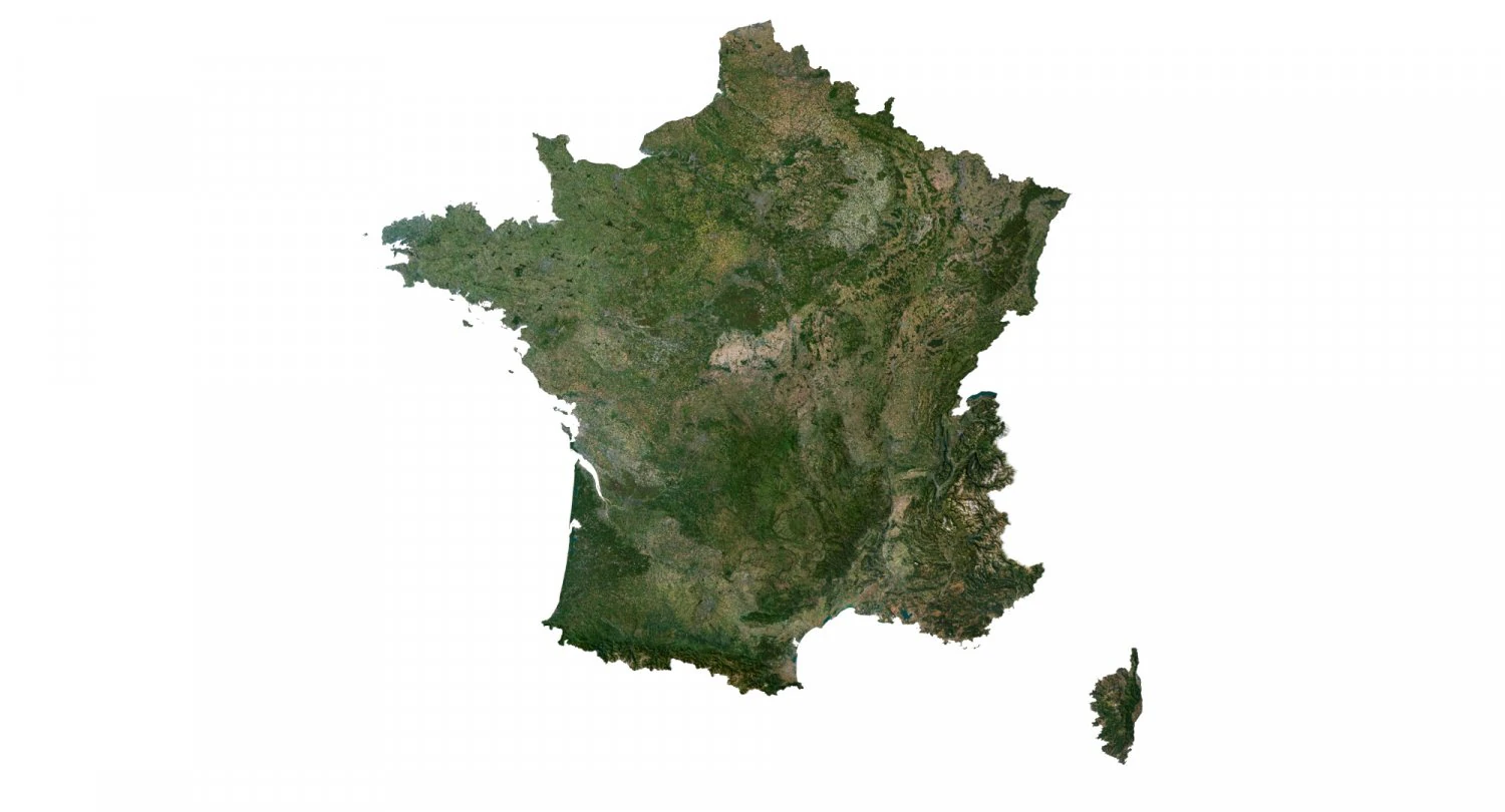 France Terrain 3D Map 3D Model .c4d .max .obj .3ds .fbx .stl .blend 