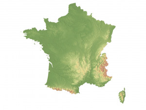 France Terrain 3D Map 3D 모델