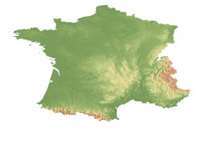 France Terrain 3D Map 3D Model