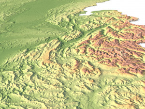 France Terrain 3D Map 3D 모델