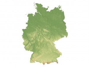 Germany Terrain 3D Map Modelo 3D