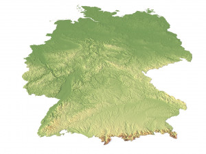 Germany Terrain 3D Map Modelo 3D