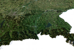 Germany Terrain 3D Map Modelo 3D