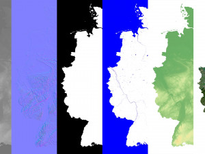 Germany Terrain 3D Map Modelo 3D