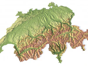 Switzerland Terrain 3D Map 3D Model