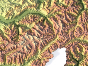 Switzerland Terrain 3D Map 3D Model