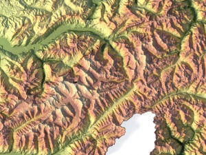 Switzerland Terrain 3D Map 3D Model