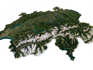 Switzerland Terrain 3D Map 3D Model